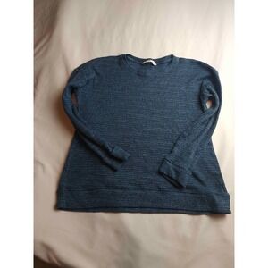 Sonoma Sweater Womens Small Blue Waffle Knit Crew Neck Pullover Long Sleeve
